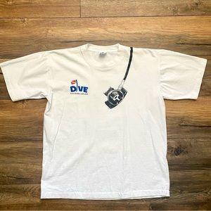 VTG Belize Belkin Beer Divers Shirt Large White Cotton